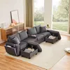 Merax 4-Sitzer Ecksofa U-förmiges, Cord-Sofa mit 2 Hockern, Produktbild-Vorschau 5