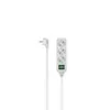 A white power strip with three sockets and a green switch is shown against a white background. Anteprima dell’immagine prodotto
