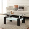 CLIPOP Couchtisch, Glas Wohnzimmertisch, 100x60x45cm Produktbild-Vorschau 2