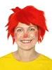 A woman wearing a red wig and a yellow shirt, with clown-like makeup. Náhľad obrázku produktu
