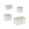 Relaxdays Aufbewahrungskorb 4er Set, Bambus mit Stoffbezug, Produktbild-Vorschau 11