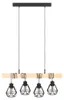 4-lichts hanglamp Townshend 5 eetkamer - zwart met hout Productafbeelding-voorbeeld 3