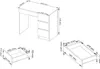 BDW Bureau de bureau avec 4 tiroirs, Gamingtisch, Blanc Voir les images du produit 4