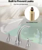 A close-up view of a bathtub faucet with water filling the tub. Podgląd zdjęcia produktu