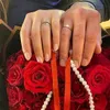 Rotes Elegantes Verlobungsband, Ringband mit Perlen - Nisan Produktbild-Vorschau 2