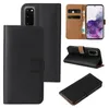 A collage of images showing a black flip phone case for a Samsung Galaxy S20. Produktbild-Vorschau