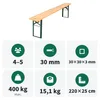 Bierbank BAVORD PREMIUM 220x25cm – massief grenenhout Productafbeelding-voorbeeld 2