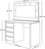 A diagram showing the dimensions of a vanity table. Náhled obrázku produktu