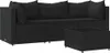 vidaXL 4-tlg. Garten-Lounge-Set mit Kissen Schwarz Poly Produktbild-Vorschau 4