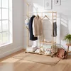 Porte-manteau Relaxdays, en bambou, 4 étagères, tringle à Voir les images du produit 2