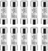 A collection of photovoltaic fuses arranged in two rows on a white background. Voir les images du produit