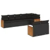 8-tlg. Garten-Sofagarnitur mit Kissen Schwarz Poly Rattan Produktbild-Vorschau 1