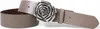 Ledergürtel Damen Echtleder 4 cm, Rosen-Schnalle altsilber, Produktbild-Vorschau 1