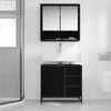 vidaXL Armadietto da bagno con porta in rovere nero 65 x 33 Anteprima dell’immagine prodotto 4