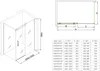A technical drawing and a size chart for a shower cabin. Produktbild-Vorschau