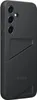 A black phone case with a diagonal design element and camera cutouts. Produktbild-Vorschau