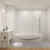 AICA 90cmx140cm Weiß Badewannenaufsatz 6mm NANO ESG-glas Produktbild-Vorschau 1