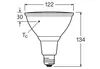 A technical drawing of an LED light bulb with dimensions indicated. Anteprima dell’immagine prodotto