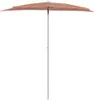 vidaXL Poloviční slunečník s tyčí 180x90 cm terakotově Náhled obrázku produktu 3