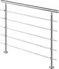 A stainless steel handrail with five horizontal bars, shown against a white background. Produktbild-Vorschau
