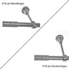 Gardinenstange Set Edelstahl Look Metall Ø 19mm zur Produktbild-Vorschau 2