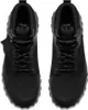 A top-down view of a pair of black Clarks boots. Voir les images du produit