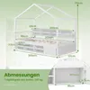 COSTWAY Hausbett 90x200cm, Kinderbett mit Rausfallschutz, Produktbild-Vorschau 7