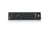A black remote control is shown against a white background with a reflection. Náhled obrázku produktu