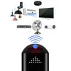 A collage of various electronic devices and home appliances, all connected to a central black device with a blue light and Wi-Fi symbol. Produktbild-Vorschau