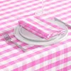 HOMESCAPES Pink karierte Tischdecke aus 100% Baumwolle, 138 Produktbild-Vorschau 3