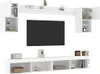 Eleganten-Stil 6-tlg. Wohnwand mit LED-Beleuchtung Weiß Produktbild-Vorschau 5