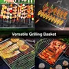 Großer Edelstahl Grillguthalter Grillkorb Faltbar Tragbark Produktbild-Vorschau 13