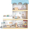 4iQ Große Holzpuppenhaus ULA 39,3x13,5x41,5 cm mit Zubehör Produktbild-Vorschau 1