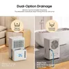 A split image showing two different drainage options for a dehumidifier. Podgląd zdjęcia produktu