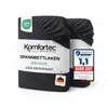Product packaging for a set of two fitted sheets, with marketing labels and certifications. Produktbild-Vorschau