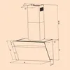 A technical drawing of a kitchen hood with dimensions indicated. Produktbild-Vorschau