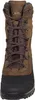A close-up, front view of a brown winter boot with black accents. Anteprima dell’immagine prodotto