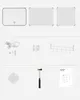 A collage of product components and instructions, likely for an assembly process. Produktbild-Vorschau