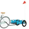 vidaXL Príves na bicykel Modrá tkanina Oxford a žehlička Náhľad obrázku produktu 3