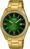 A close-up studio shot of a gold-colored Casio watch with a green dial. Voir les images du produit