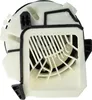 A close-up view of a white and black vacuum cleaner motor component, featuring a fan and a protective grille. Produktbild-Vorschau