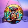 GKA Sonnenfänger Eule bunt 15 cm Buntglas Lichtfänger Produktbild-Vorschau 1