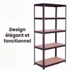 IvoQ Étagère de rangement noire - Étagère de stockage en Voir les images du produit 6