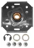 A metal bearing assembly with associated hardware, laid out on a white background. Produktbild-Vorschau