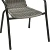 Stabiler Polyrattan Bistrostuhl Stapelstuhl Grau meliert / schwarz Produktbild-Vorschau