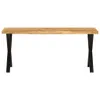 The Living Store Bank Baumkante 105 cm Massivholz Akazie Produktbild-Vorschau 3