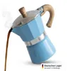 Espressokocher 3 Tassen Aluminium Blau Mokkakanne Produktbild-Vorschau 5