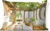MuchoWow® Outdoor Kissen - Pflanzen im Glasvordach - 60x40 Produktbild-Vorschau 1