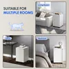 Collage of a white rolling cabinet shown in different room settings: living room, office, and bedroom. Anteprima dell’immagine prodotto