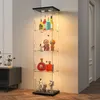 Glasvitrine Standvitrine, 4 Lagen Glas Holz Vitrine Produktbild-Vorschau 1